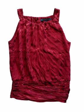 White House Black Market Deep Red Textured Sleeveless Tank